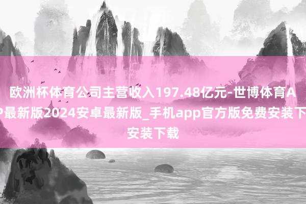 欧洲杯体育公司主营收入197.48亿元-世博体育APP最新版2024安卓最新版_手机app官方版免费安装下载