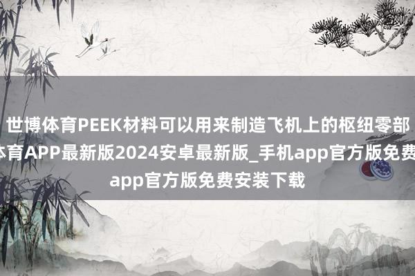 世博体育PEEK材料可以用来制造飞机上的枢纽零部件-世博体育APP最新版2024安卓最新版_手机app官方版免费安装下载